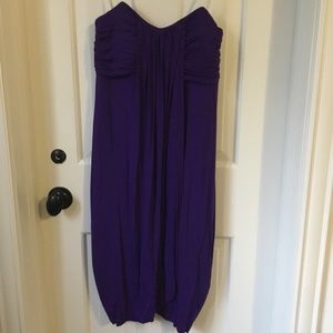 Purple Strapless Dress